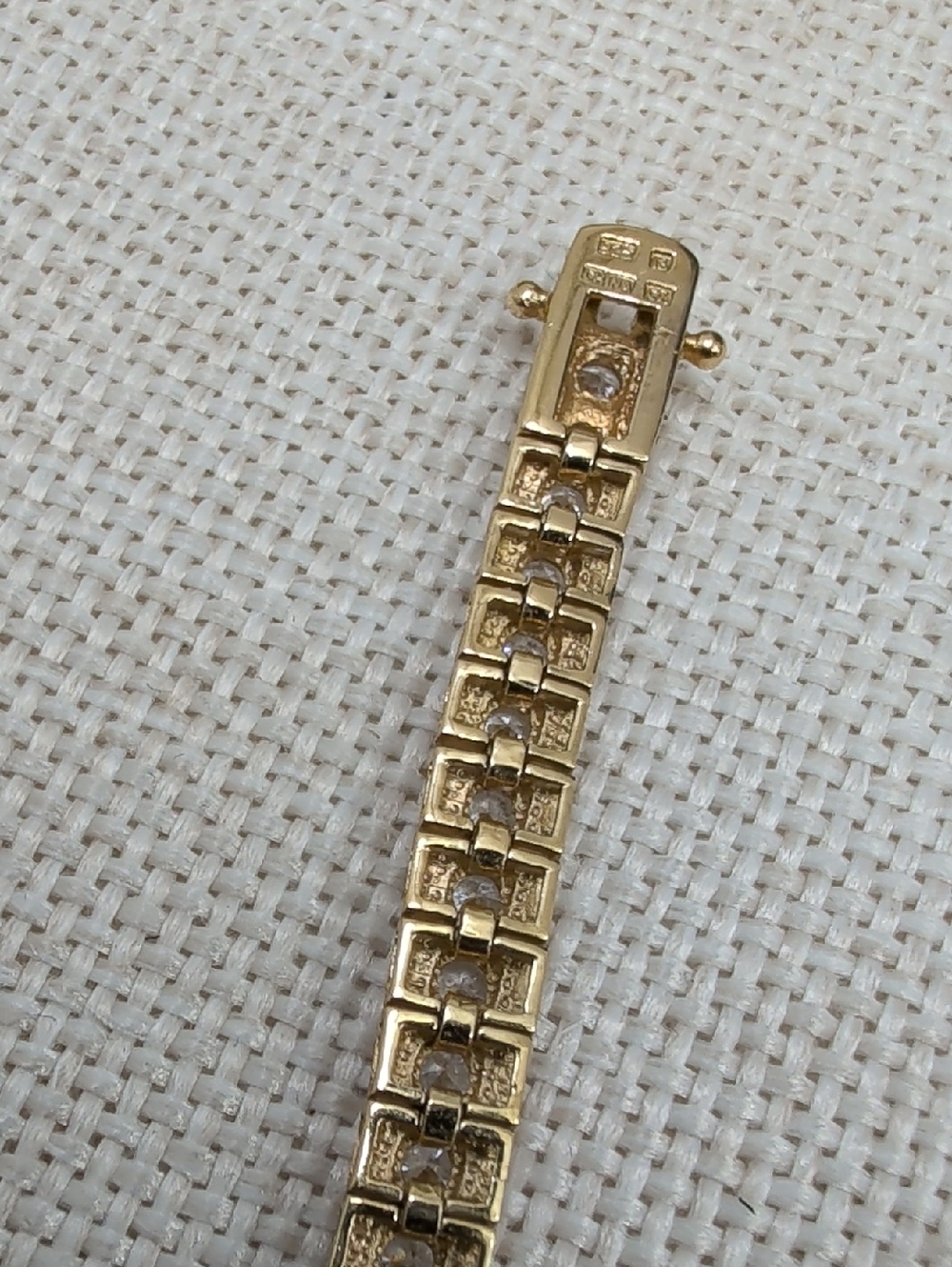 Vintage 925 Sterling Silver Gold Vermeil CZ Tennis Bracelet 7.25" - Picture 12 of 15